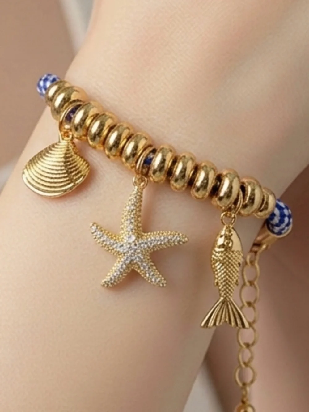 House of Harlow 1960 Gold Beach Theme Lobster Clasp Chain Extension